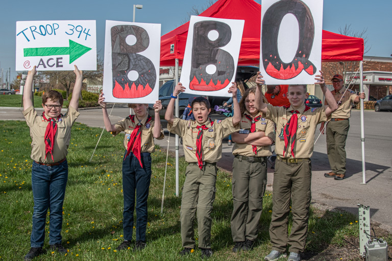 Troop Selling BBQ