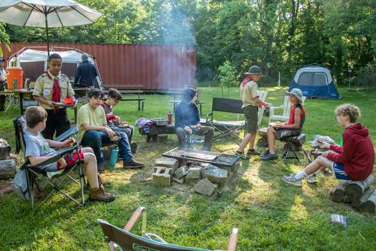 Troop Selling BBQ